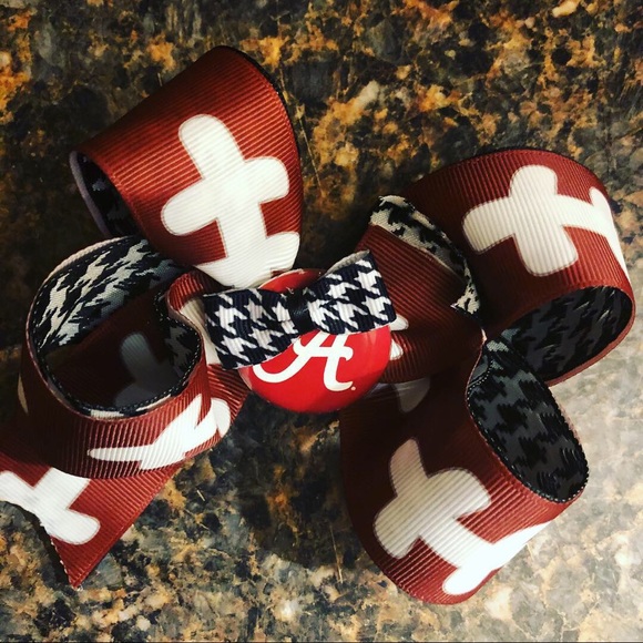 Alabama Houndstooth Hairbow 5’ - Picture 2 of 5